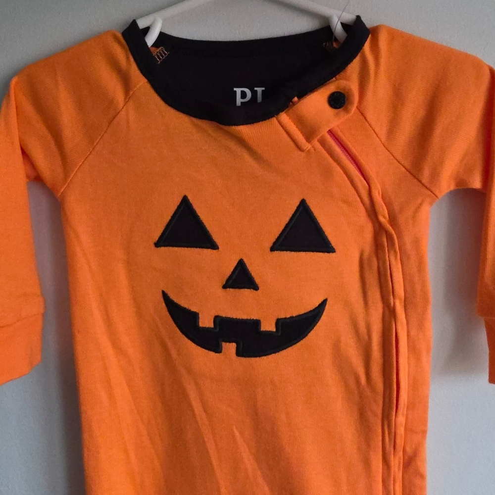 PJ Place Baby Jack-O’-Lantern Halloween Footed Sleeper | 3–6 Months 100% Cotton - Picture 5 of 9